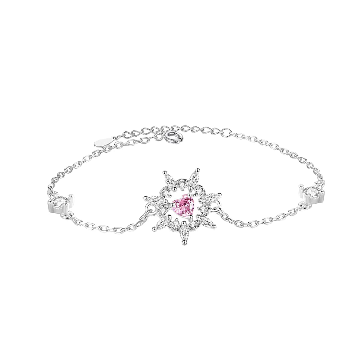 Women's Sterling Silver Sunflower Heart Bracelet